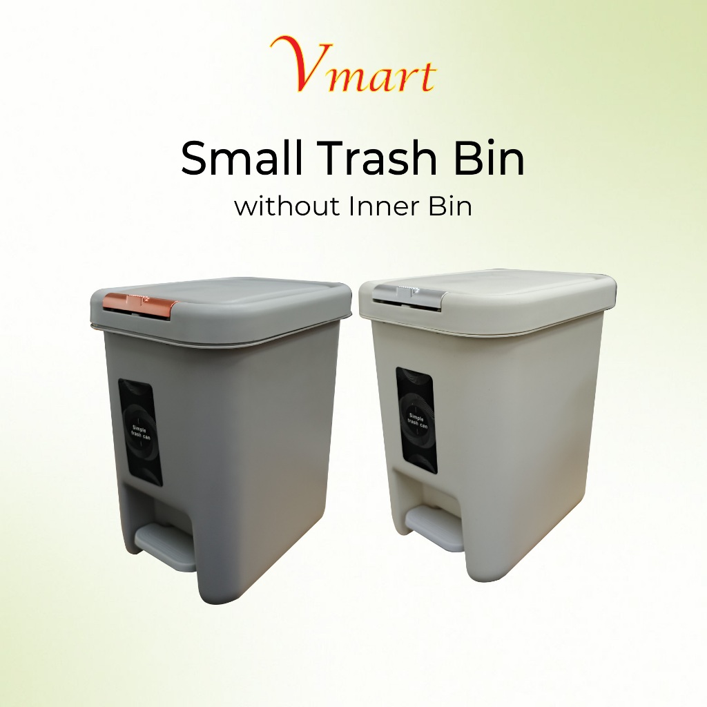 [8L/10L /15L] Rectangular Pedal Trash Bin Small Step Bin with Soft-Close  Lid Press-Type Dustbin
