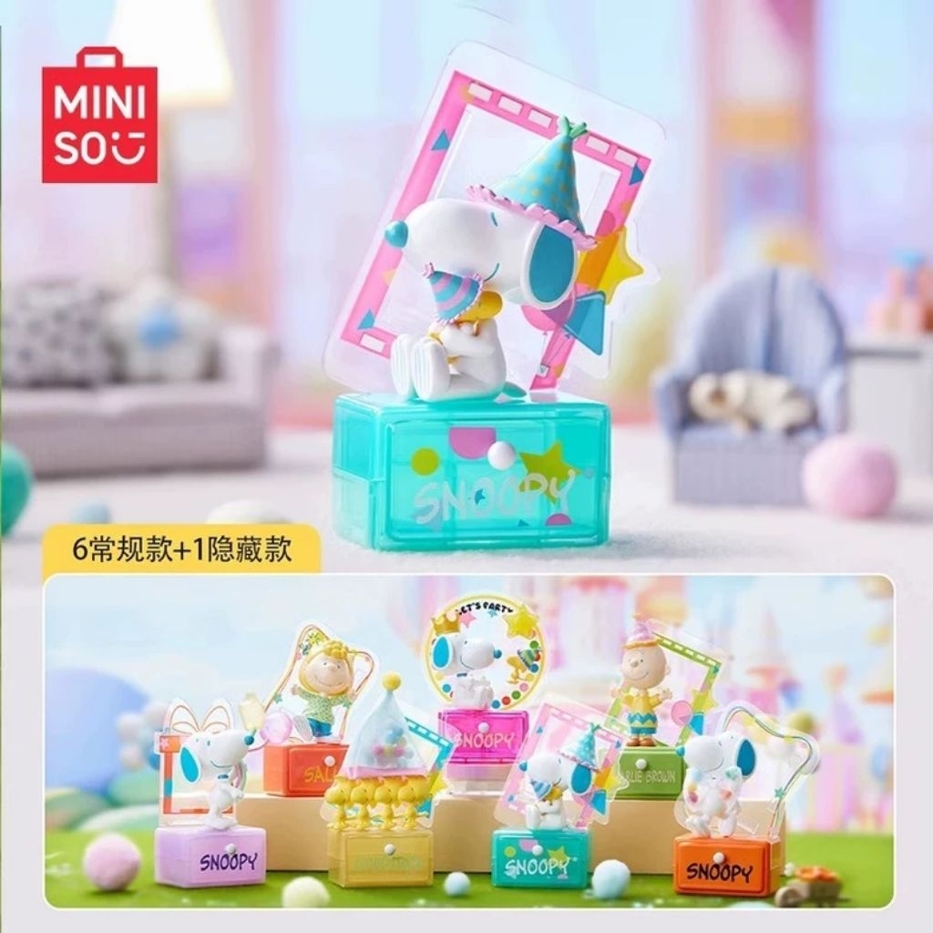 miniso peanuts snoopy party time figure model blind box (RS5073 ...