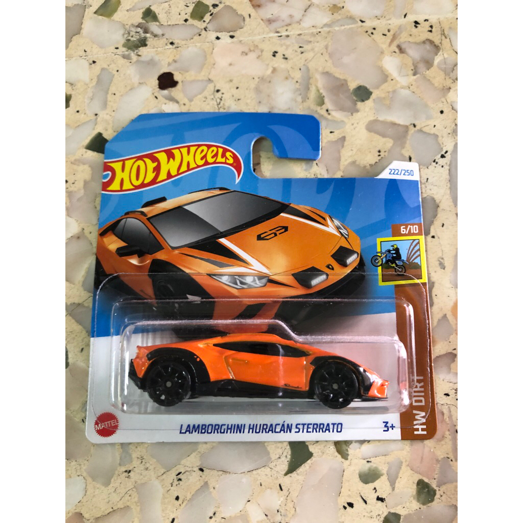 Hot Wheels Lamborghini Huracan Sterrato (Orange & Black) 6/10 HW Dirt - 2024-222/250 (Short Card) - includes a KLAS Car Keeper Protector Case - HRY87