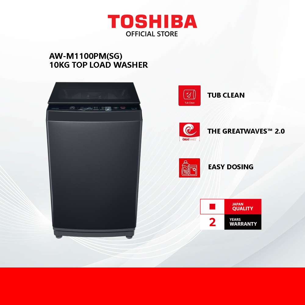 Toshiba AW-M1100PM(SG) 10.0 KG Top Load Washing Machine Washer/Mesin Basuh / 洗衣机