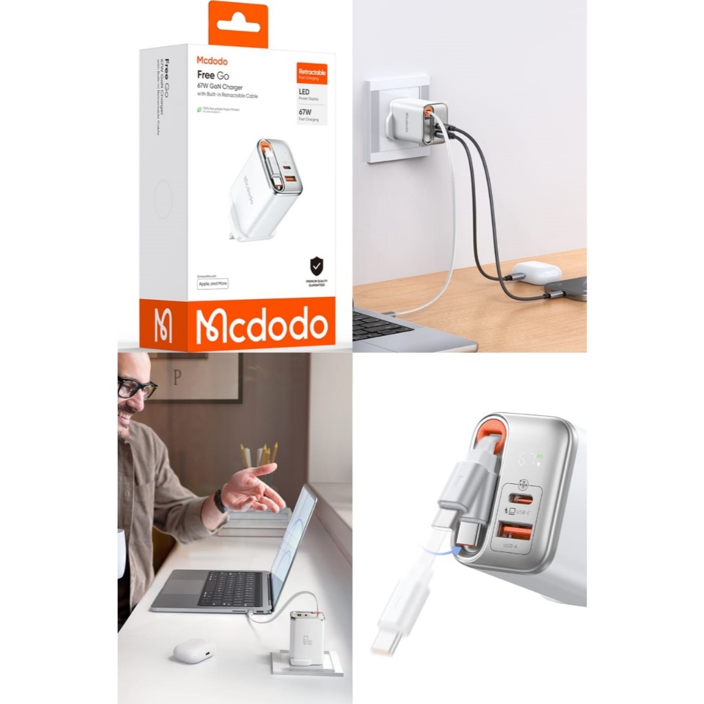 Mcdodo FreeGo CH-4090 67W CH-4270 40W GaN Charger With Built-in