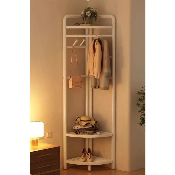Modern Simplicity Multifunctional Storage Corner Clothes Rack Household ...