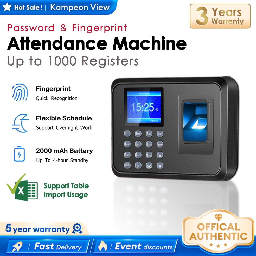 Attendance Machine Employee Sign-in Intelligent Facial Fingerprint ...