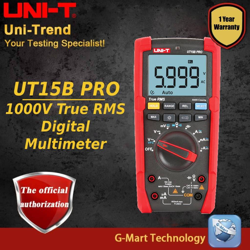 UNI-T UT15B PRO 1000V True RMS Digital Multimeter | Shopee Malaysia