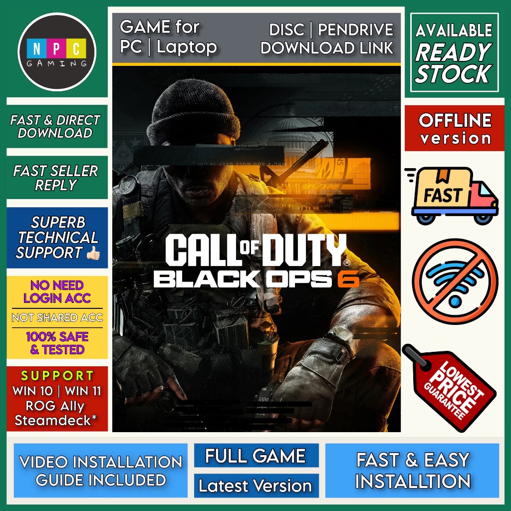 🆕🔥【PC】Call of Duty Black Ops 6 - Offline [Disc | Pendrive | Download ...