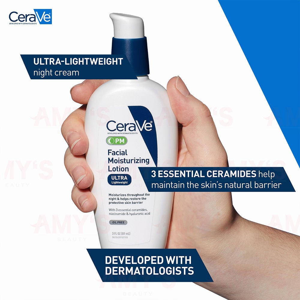 CeraVe PM Facial Moisturizer helping restore the skin barrier 89ml ...