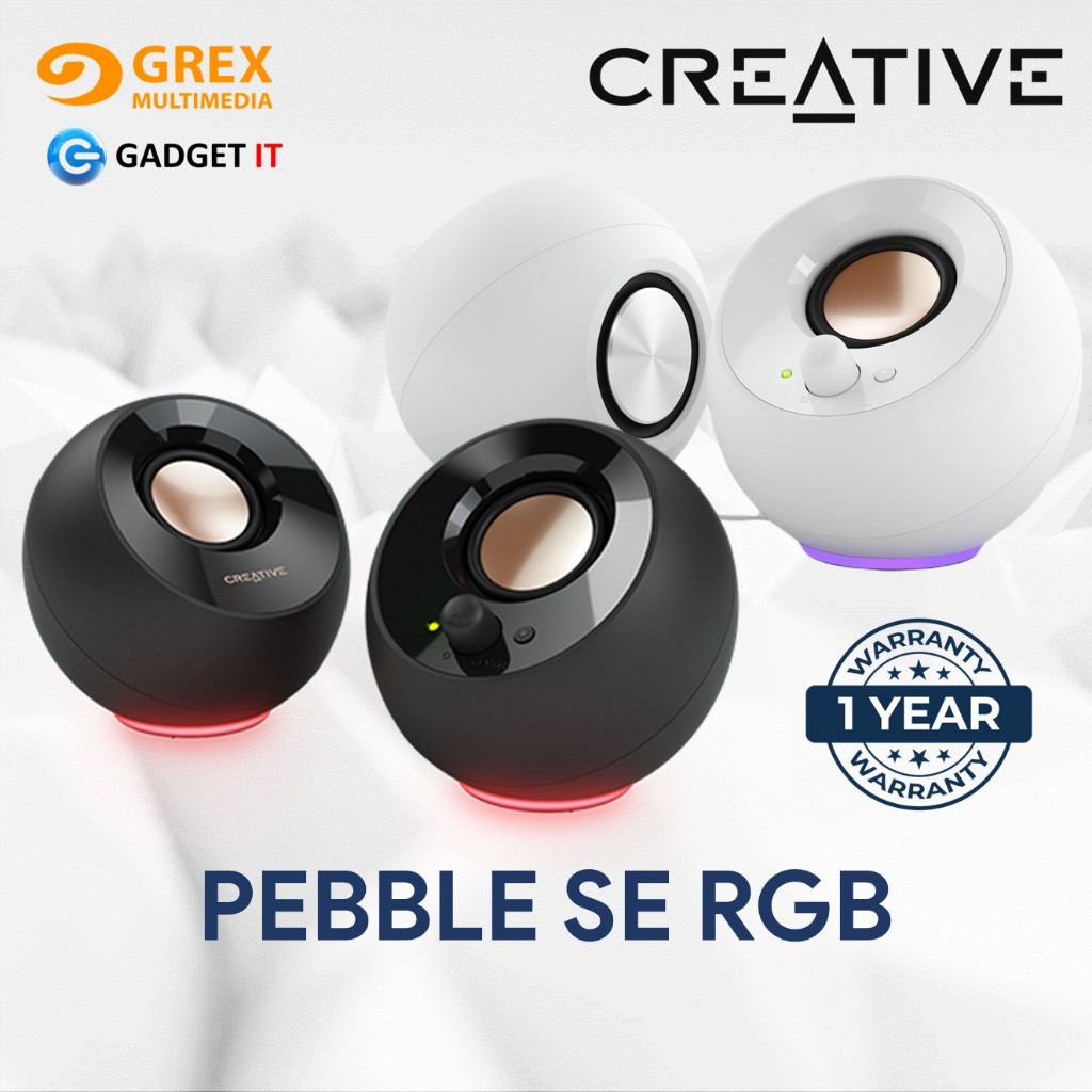 CREATIVE PEBBLE SE 2.0 RGB USB DESKTOP COMPUTER SPEAKERS | BLACK ...
