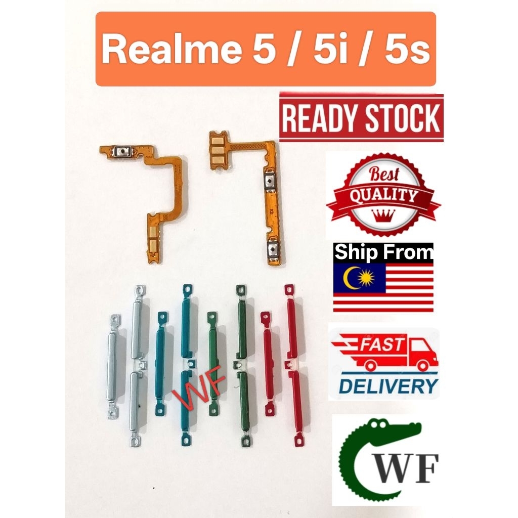 For Realme 5/5i/5s Power On Off Volume Button Power On Off Volume ...