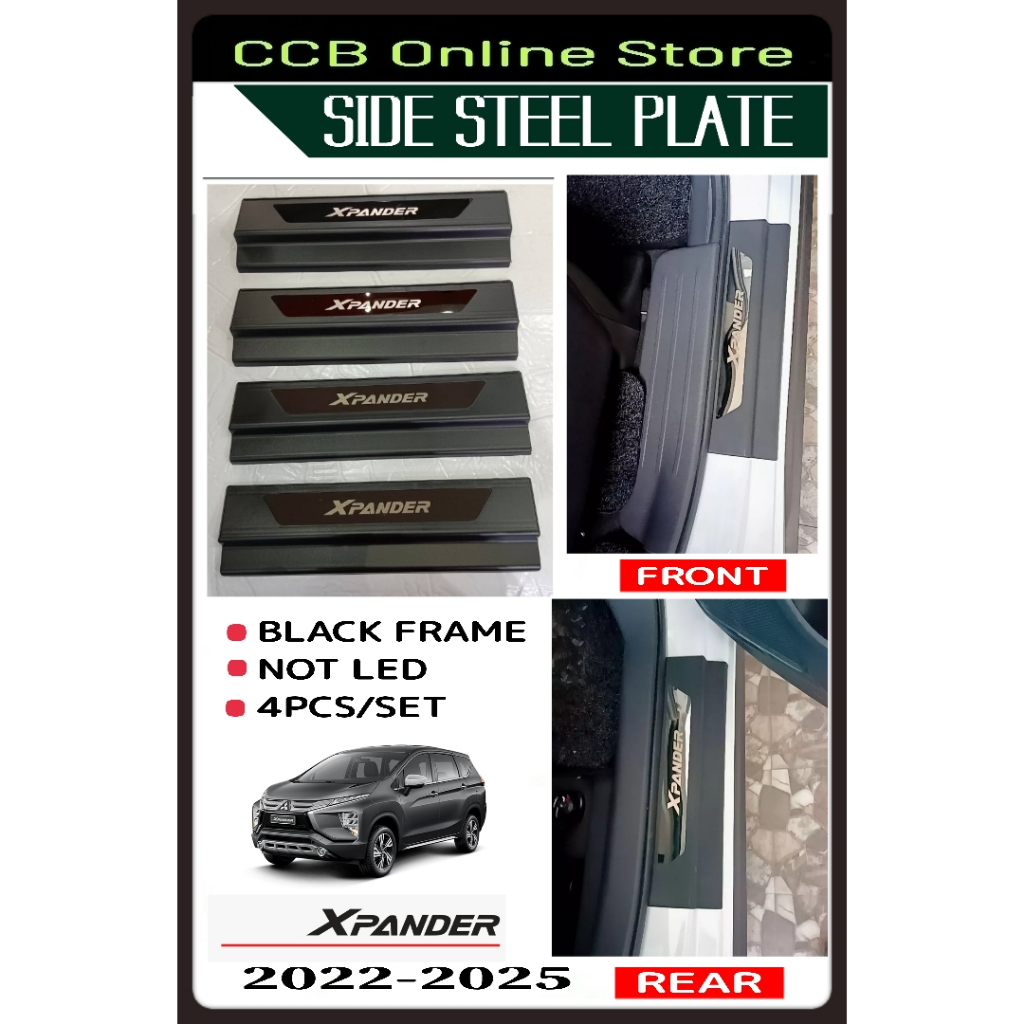 Steel Plate/Door Side Step for Mitsubishi XPANDER 2022-2025 Black Frame ...