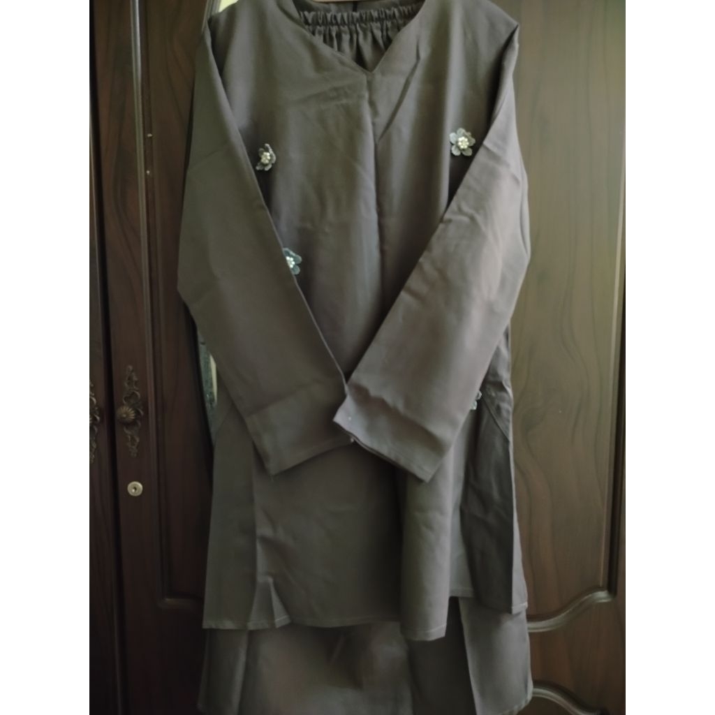 Baju Kurung Dark Grey (labuci) | Shopee Malaysia