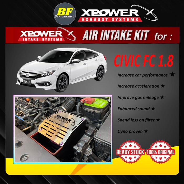 Xpower Air Intake System Honda Civic FC 1.8 With Open Pod Filter Tambah ...