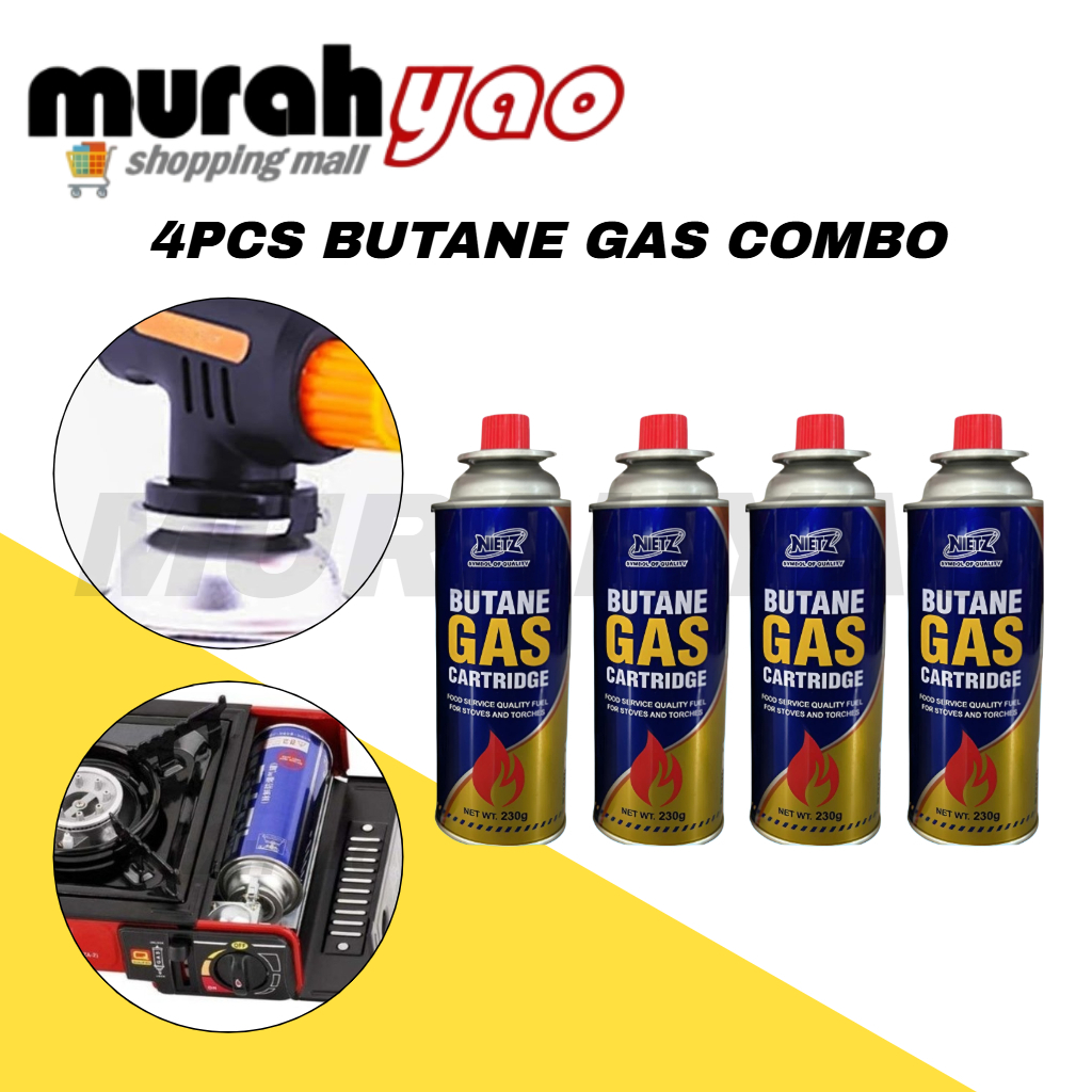 4Pcs Butane Gas Combo Set with Burner Head Gas Torch Flame Gun/Set ...