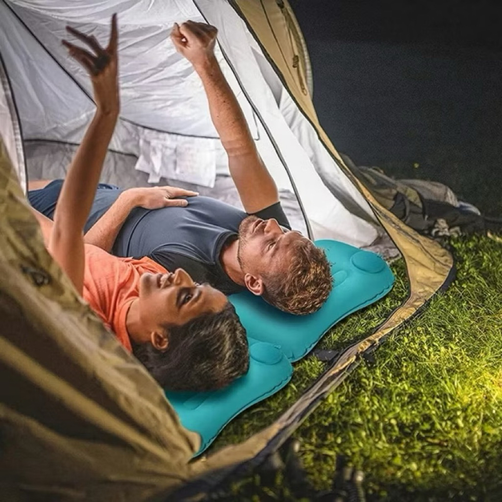 Built In Pump Inflatable Camping Pillow | Shopee Malaysia