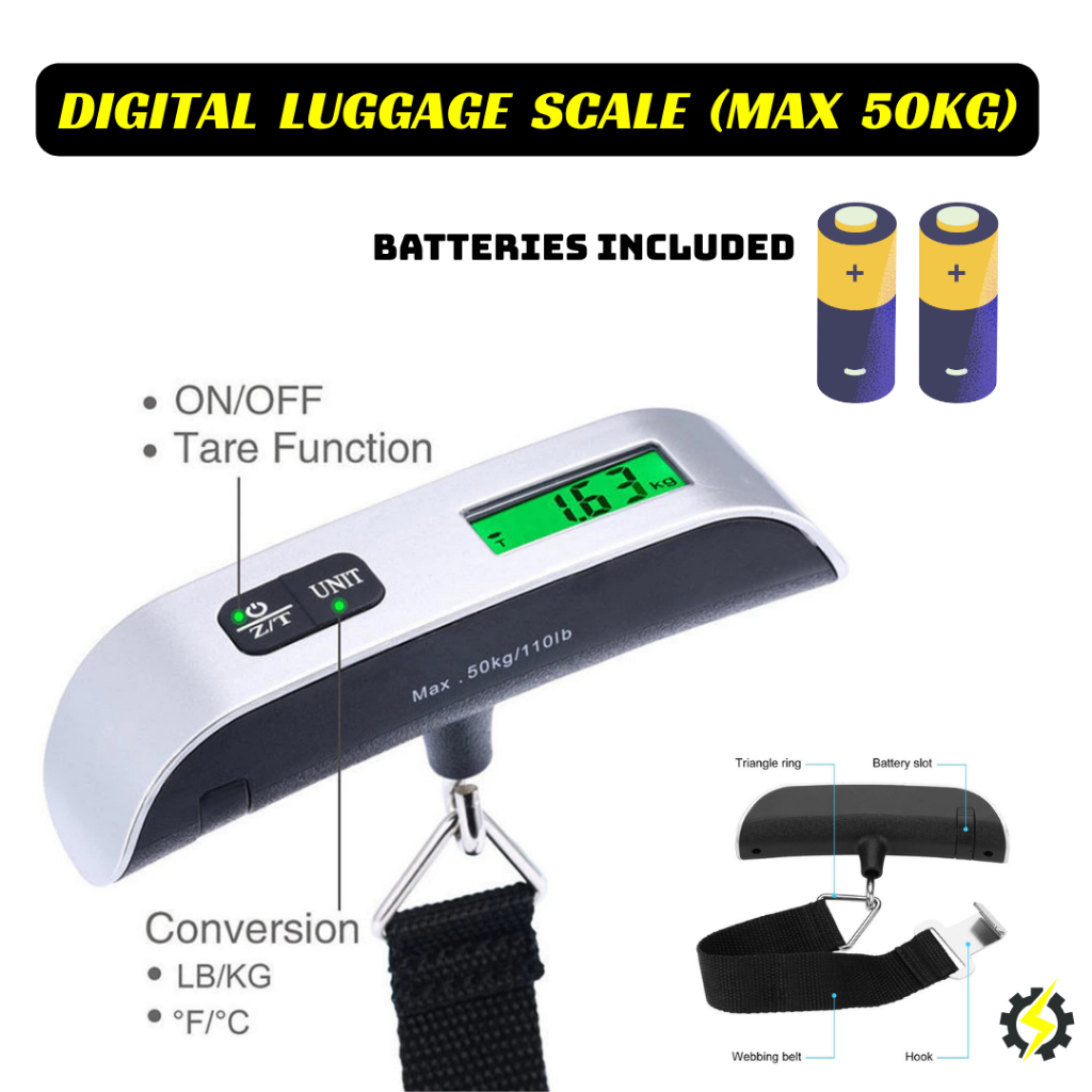 50Kg 10G Digital Hanging Scale Portable Electronic Balance for Luggage ...