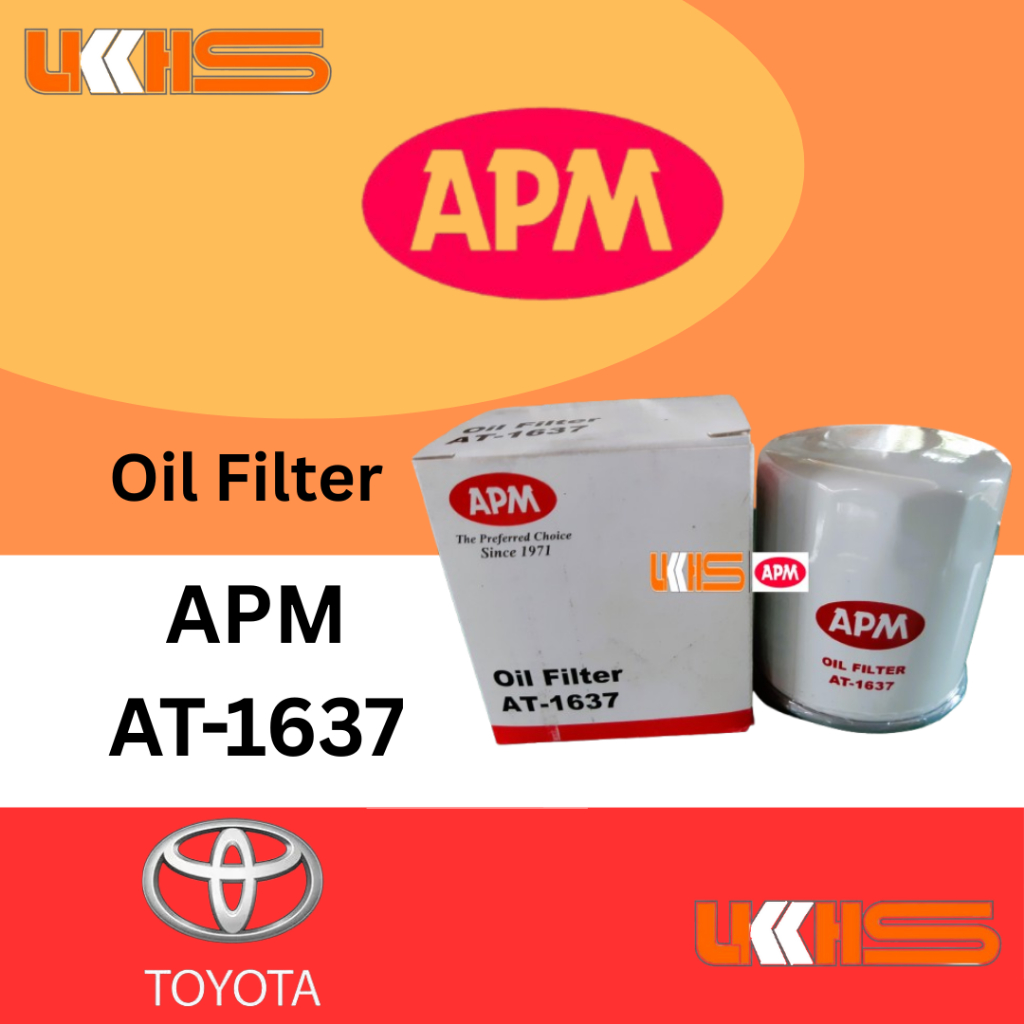 APM Oil Filter AT-1637 TOYOTA HILUX, INNOVA, ALPHARD, CAMRY, ESTIMA ...