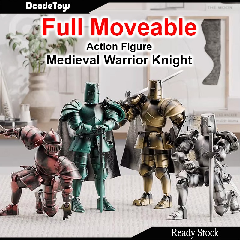 1/12 Movable Medieval Warrior Action Figures Knight Armor multi jointed ...