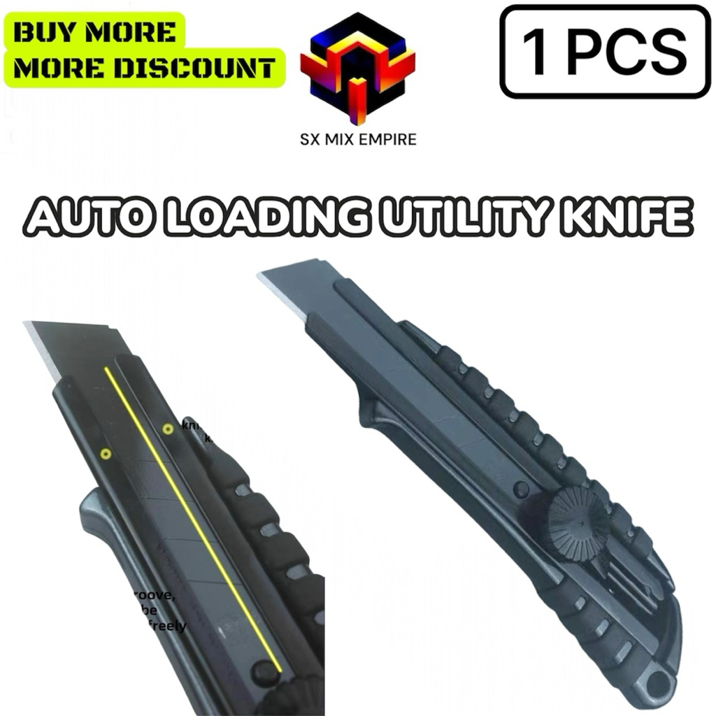 Heavy Duty 18mm Cutter Knife Auto Loading Replaceable Blade 工业美工刀 ...