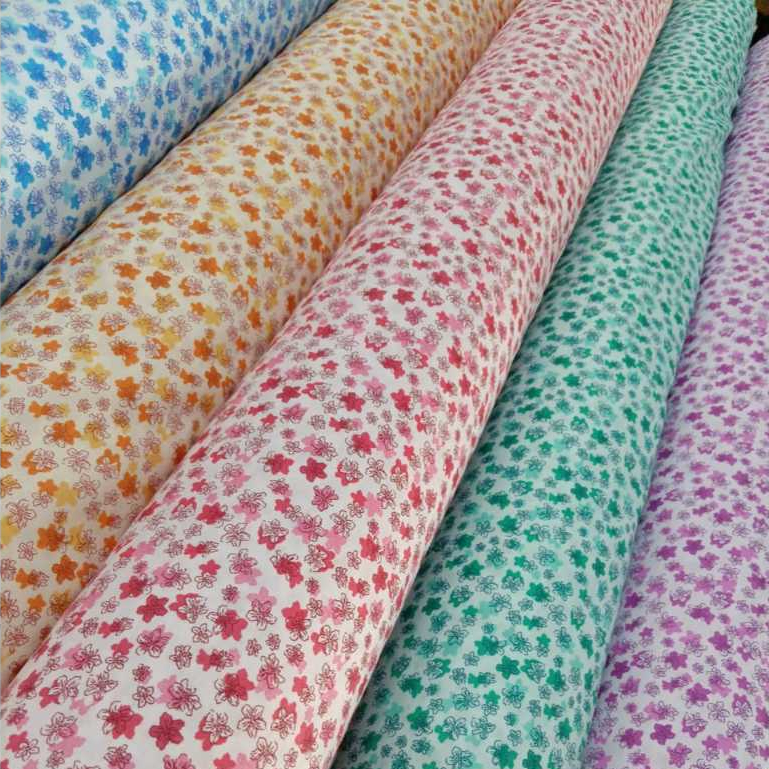 KAIN COTTON POLYESTER CORAK BUNGA 50-53INCI READY STOCK | Shopee Malaysia