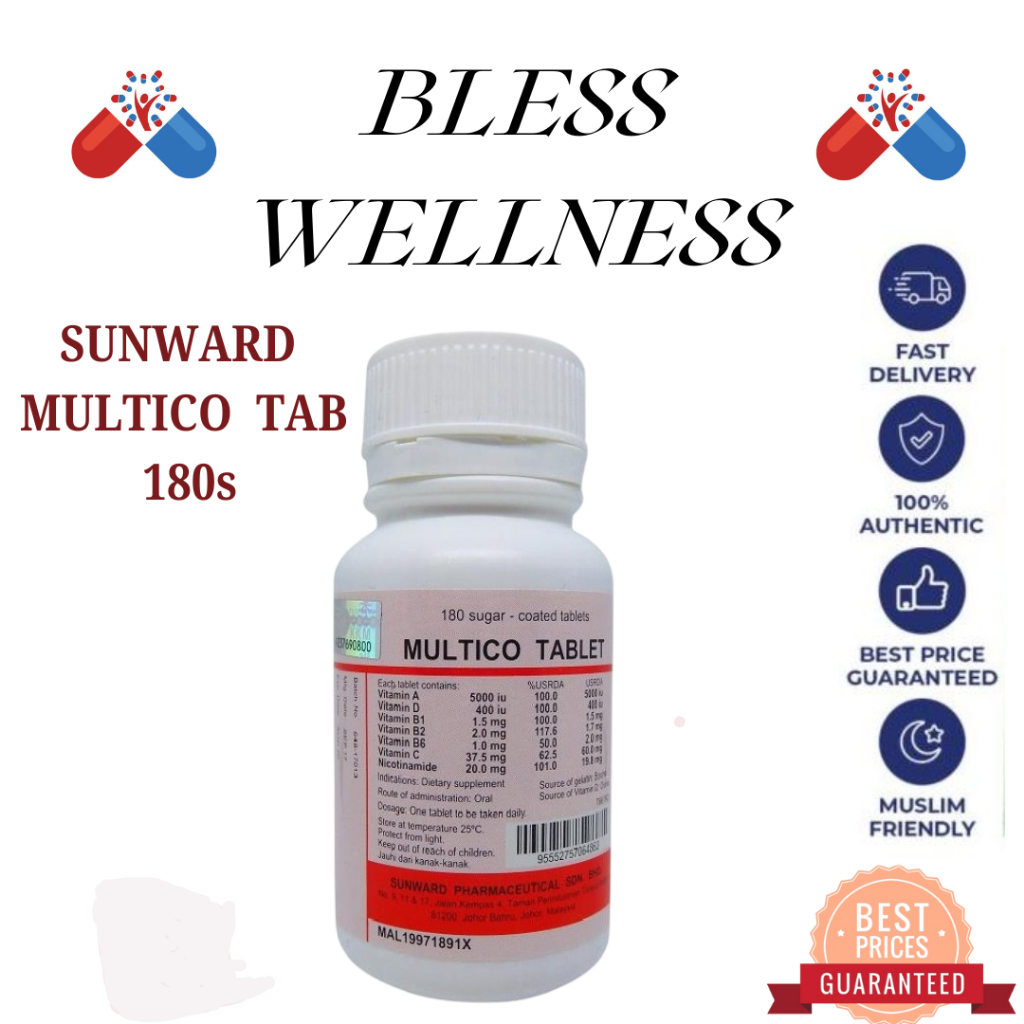 SUNWARD MULTICO TAB 180s MULTIVITAMIN | Shopee Malaysia