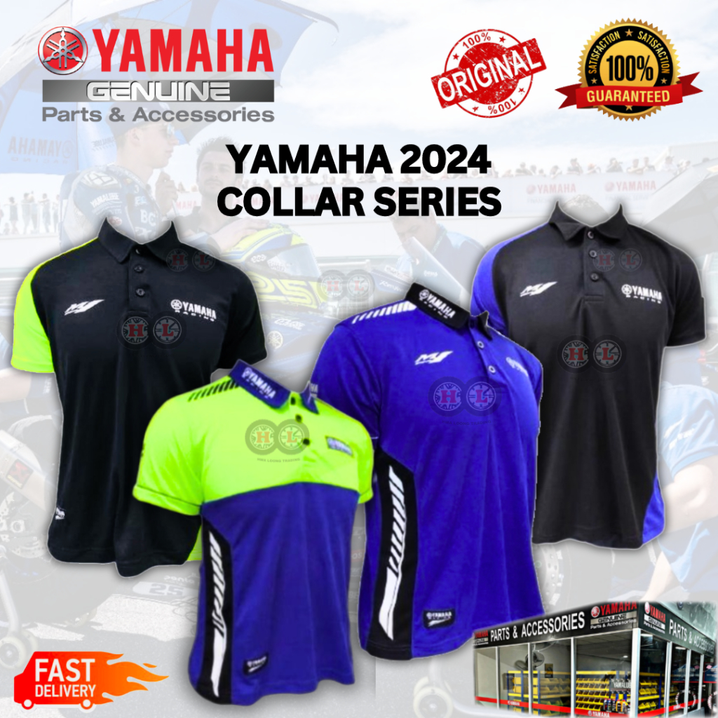 YAMAHA T-SHIRT SMART WEAR MOTOGP 2024 COLLAR SERIES ( Baju Yamaha ...