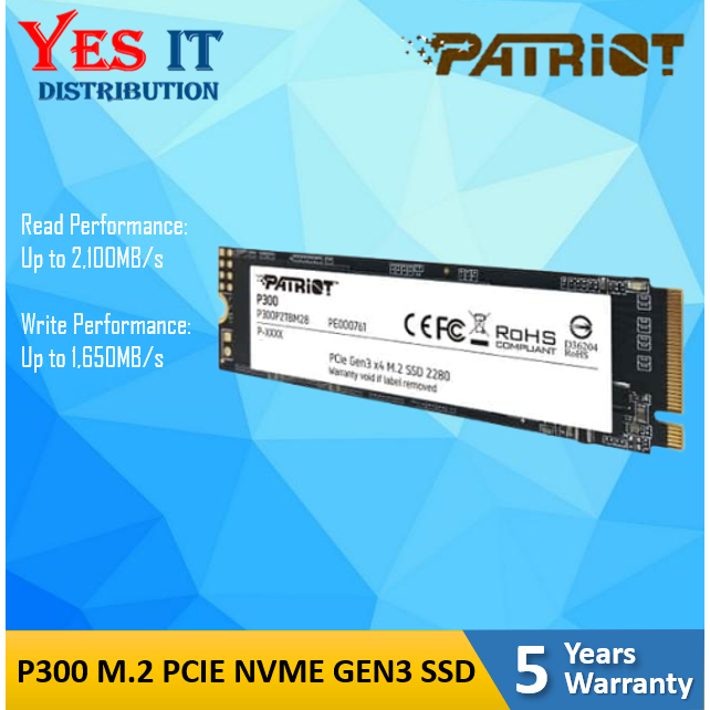 Patriot P320 512GB SSD interno - NVMe PCIe Gen 3x4 - M.2 2280 - Unità a stato solido