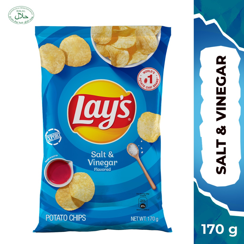 Lay's Salt & Vinegar (170g) / Lay's Kerepek Kentang Garam & Cuka 170g ...