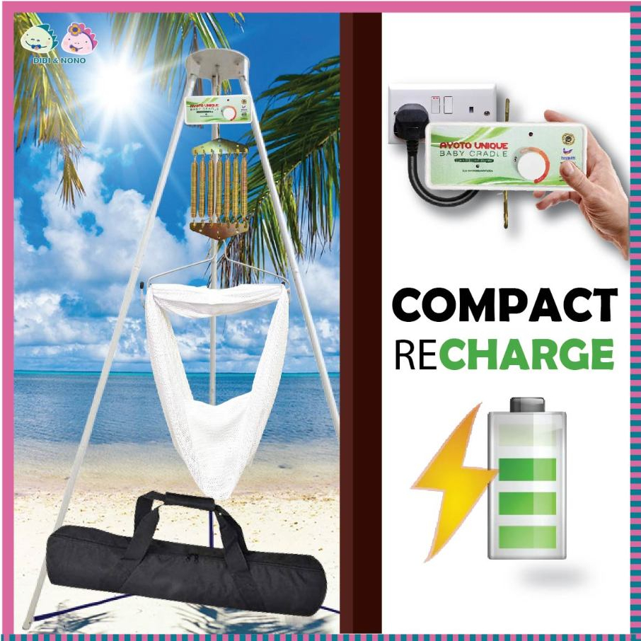 COMPACT Baby Cradle Tripod Spring Cot Buai Manual Buai Auto Buai Travel ...