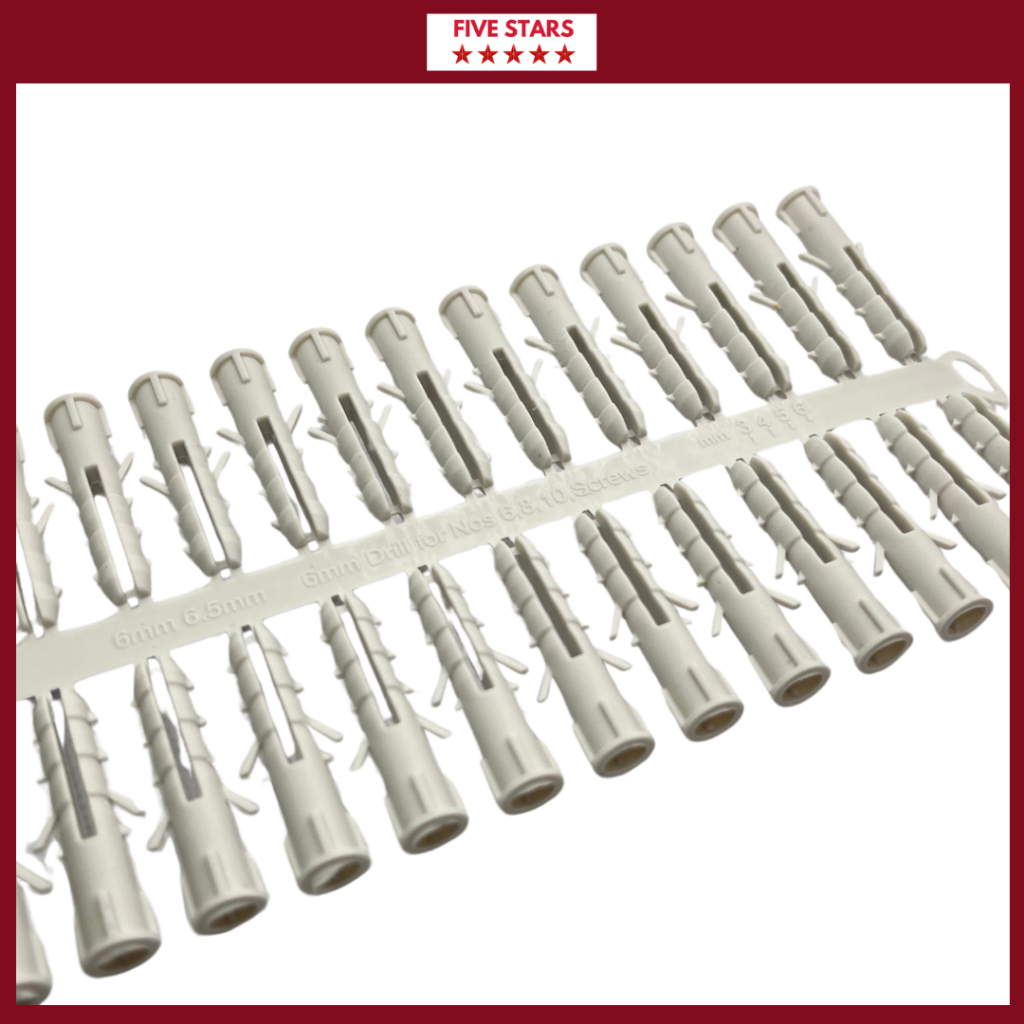 PALAM DINDING [Wall Plug] PVC 6mm X 30mm Merah/Kuning/White/Kelabu ...