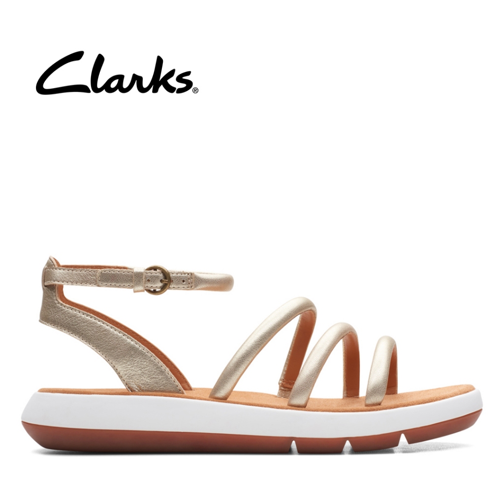 Clarks champagne sandals best sale