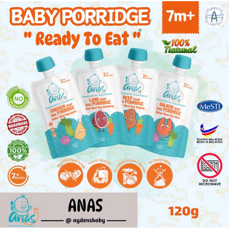 ANAS READY TO EAT RICE PORRIDGE BUBUR BAYI BABY FOOD 7M+ [READY STOCK ...