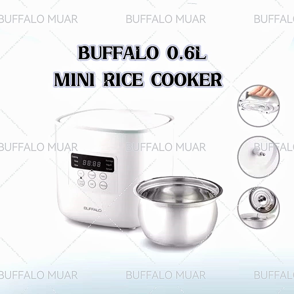 Tiantian BUFFALO MINI RICE COOKER 0.6L WITH STAINLESS STEEL INNER POT ...