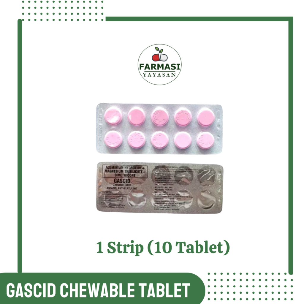 GASCID CHEWABLE TABLET [UBAT GASTRIK, PEDIH ULU HATI & BUANG ANGIN] EXP ...