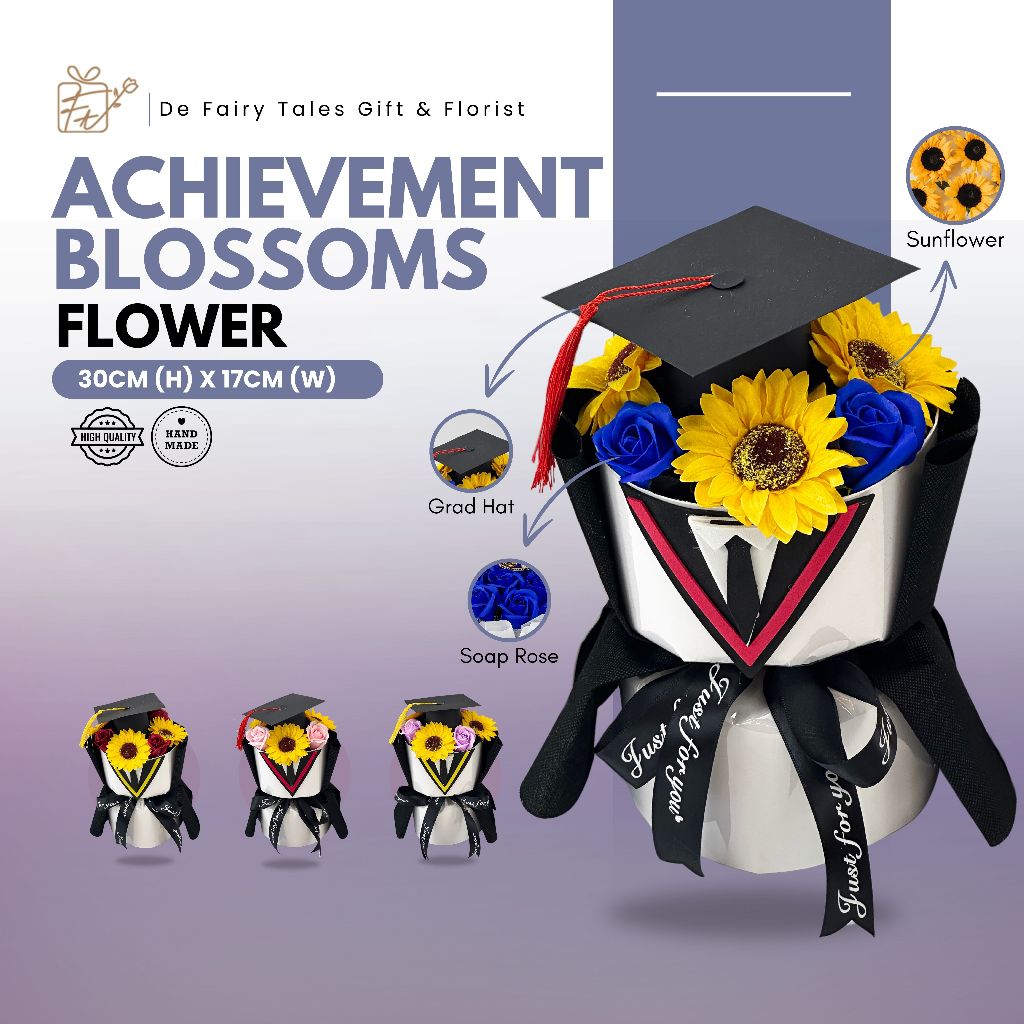 Achievement Blossoms Soap Rose and Soap Sunflower Flower Graduation ...