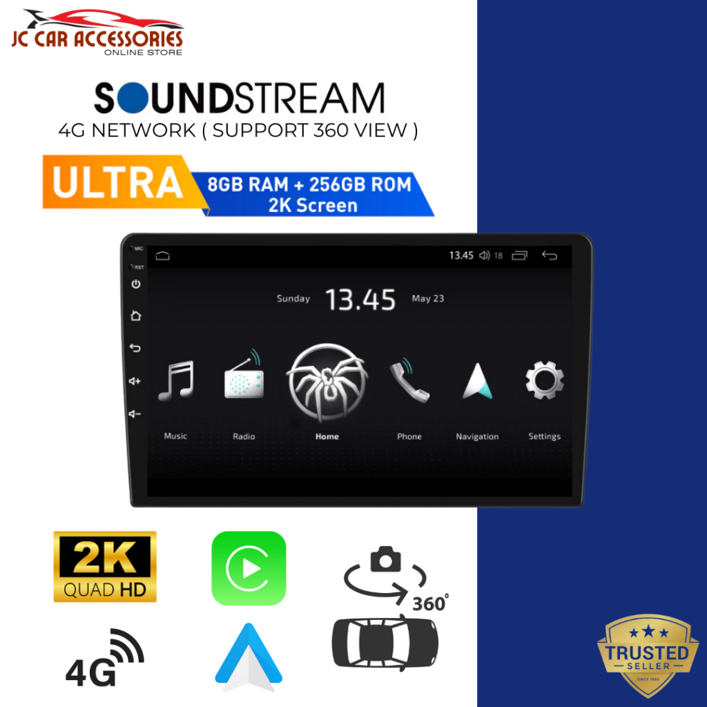 SOUNDSTREAM ANZUO ULTRA Series 9inch /10inch 2K QLED (8+256GB) Android ...