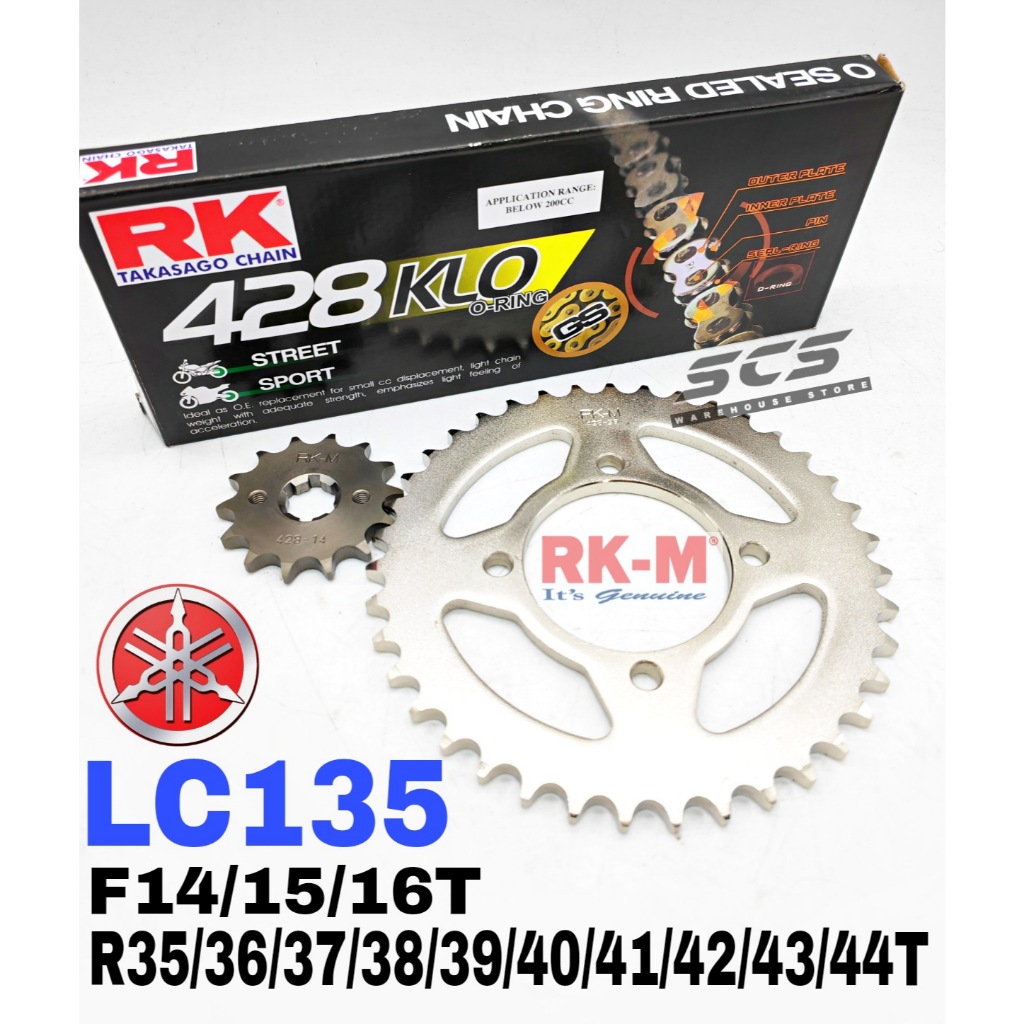 RKM Sprocket Set Yamaha LC135 V1 - V8 Chain RK 428 KLO O-Ring Rantai ...