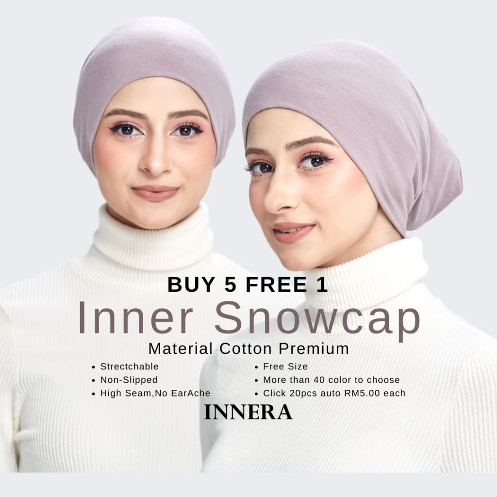 Inner Snowcap (Buy5 Free1) I Anak Tudung Cotton I Inner Full Belakang ...