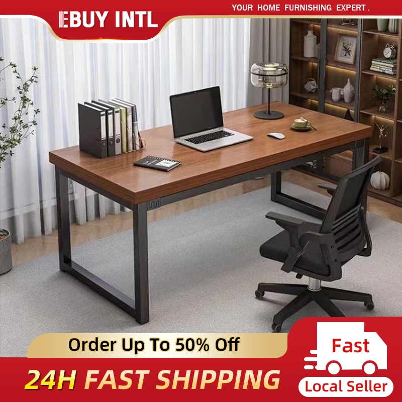 Office Table 160CM Timber wooden Computer Desk PC Laptop Table Big ...