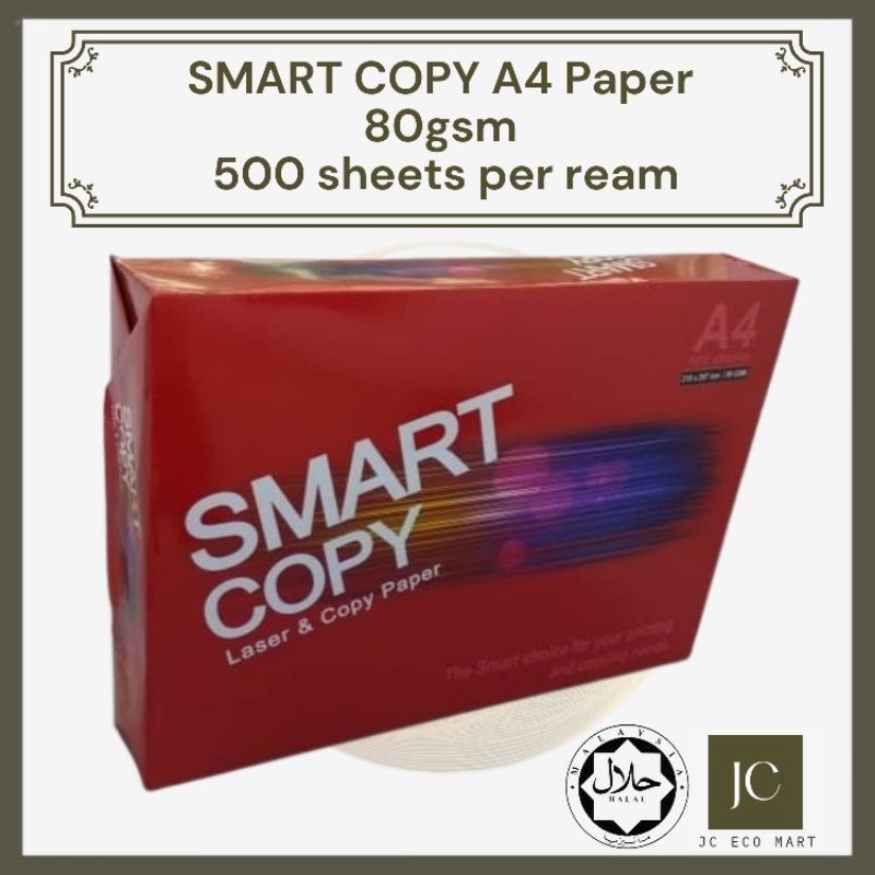 Smart Copy A4 Paper 80gsm, 500 Sheets/Ream | Shopee Malaysia