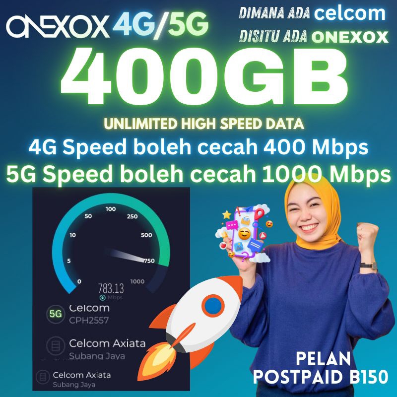 400GB ONEXOX CELCOMDIGI LINE GOOD FOR HOTSPOT / PUBG / TIKTOK / YOUTUNE ...