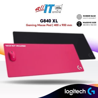 Logitech G840 XL Gaming Mouse Pad with Thin Mat, Stable Rubber Base (400 x 900 x 3 mm) - Pink / Black