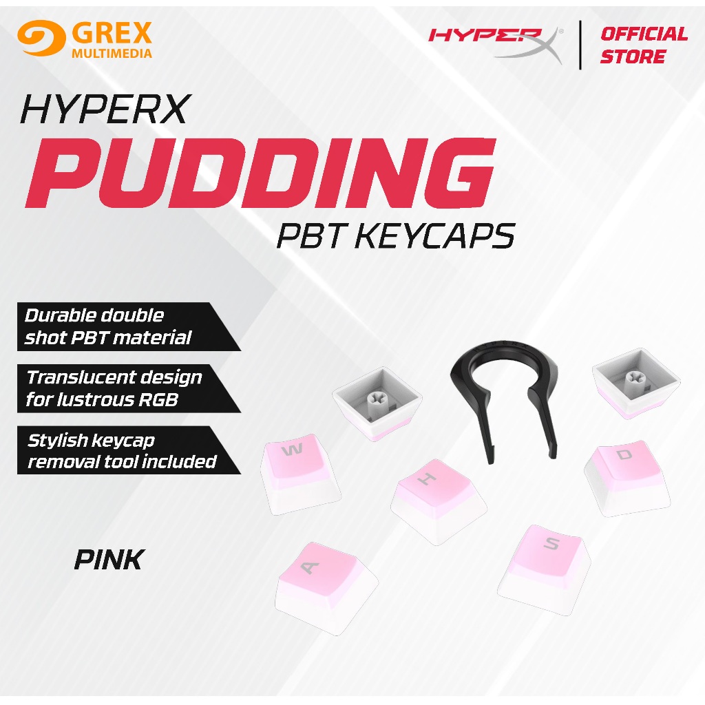 HyperX Pudding PBT Keycaps - Pink Top [644H7AA] | Shopee Malaysia