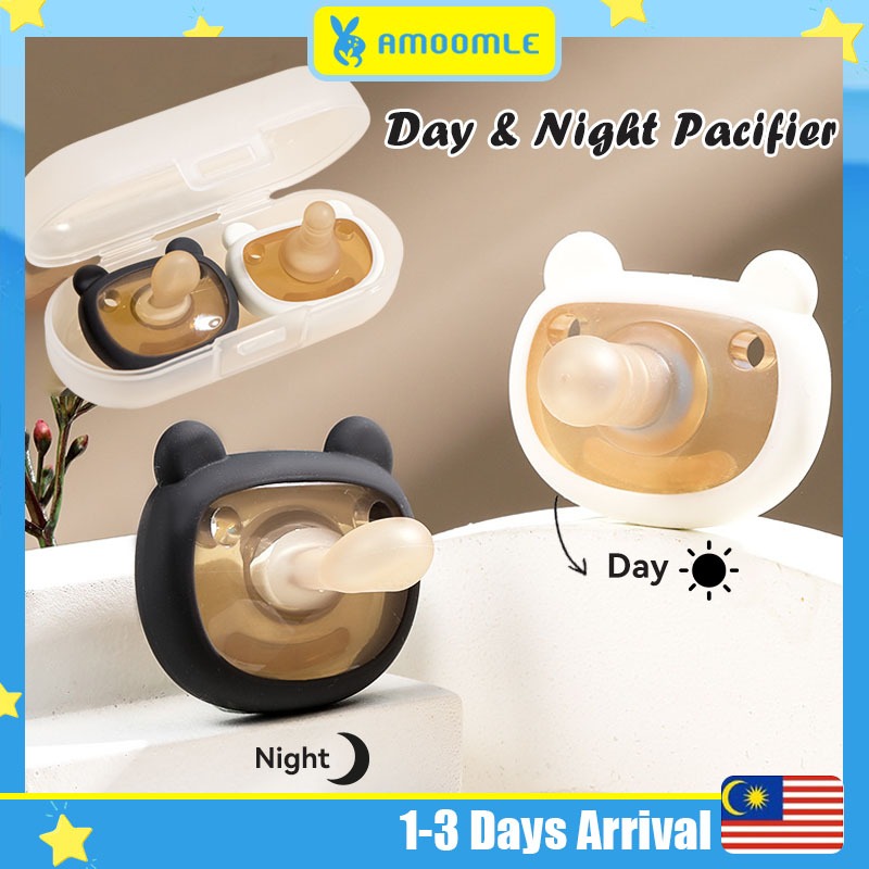 Day & Night Pacifier Newborn Silicone Soother Antibacterial Pacifier ...