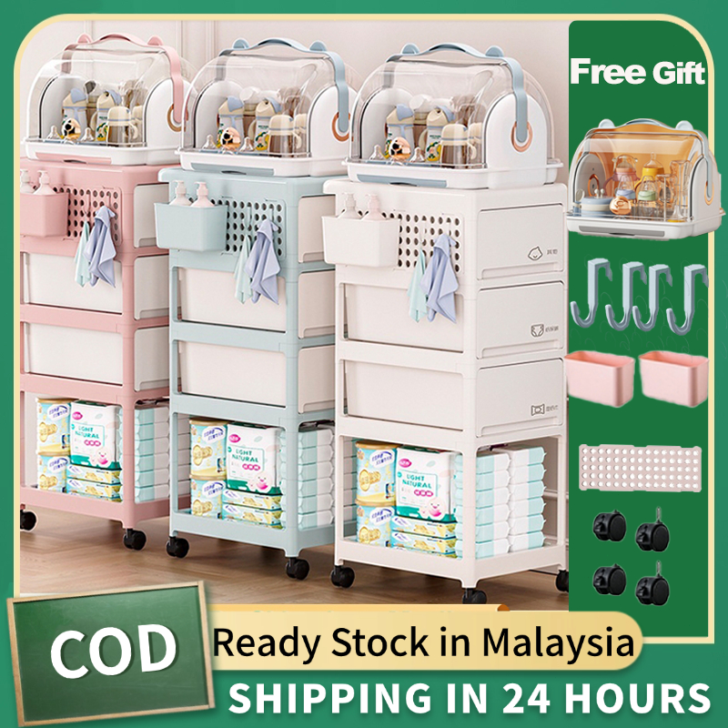 Baby Bottle Drying Rack Storage Box With Cover - Dustproof Organizer With Drain Tray For Countertops