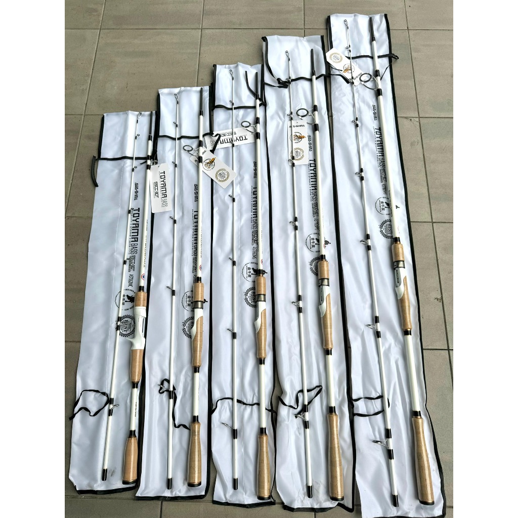 AWASHIMA TOYAMA BASS FISHING ROD SPINNING&BAITCASTING ROD PUTIH ...
