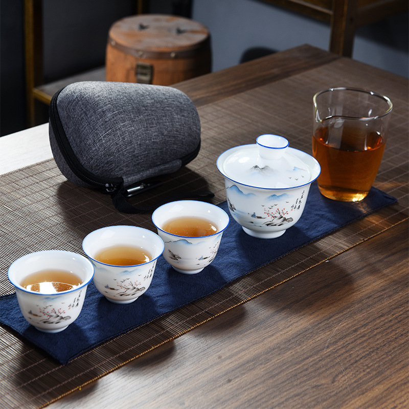 Business Companion Gift Capsule Package Tea Set Bright White Porcelain ...