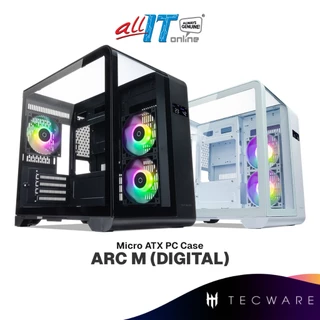 TECWARE ARC M Digital Display Black / White Micro ATX (mATX) Gaming PC Case