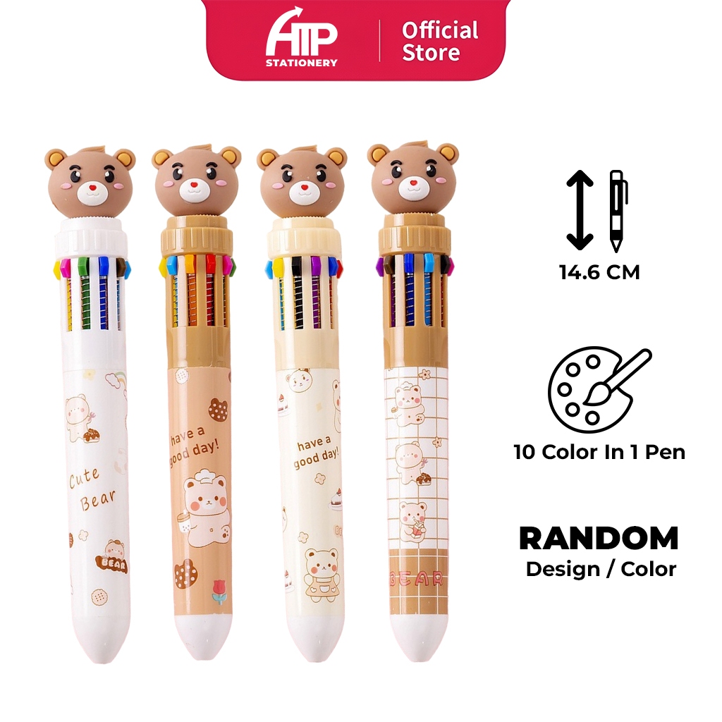 Cute Bear Ballpoint Pen NE-10 Multi-color Ballpoint Pen Smooth Writing ...