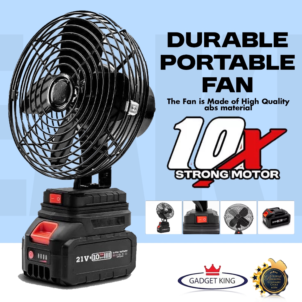 Outdoor Camping Fan Electric Fan Large Wireless Fan Camping Fishing ...