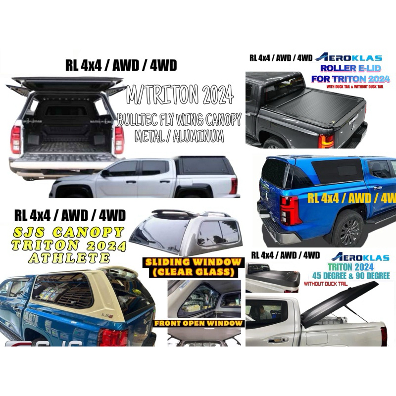 Mitsubishi triton 2024 2025 AEROKLASS rear deck cover auto roller