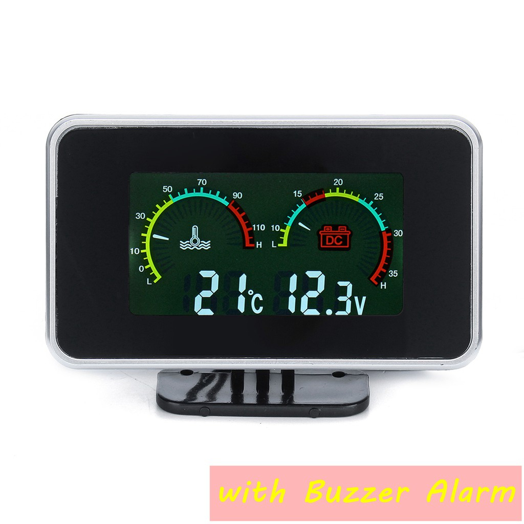 12V 2 In 1 Guage Voltage Pressure/Water Temp Sensor With Buzzer Alarm